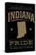 Indiana State Pride - Gold on Black-Lantern Press-Stretched Canvas