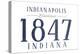 Indianapolis, Indiana - Established Date (Blue)-Lantern Press-Stretched Canvas