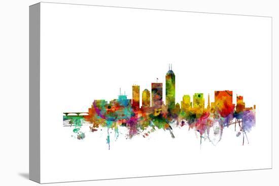 Indianapolis Indiana Skyline-Michael Tompsett-Stretched Canvas