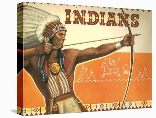 Indians, Bow and Arrow-null-Stretched Canvas