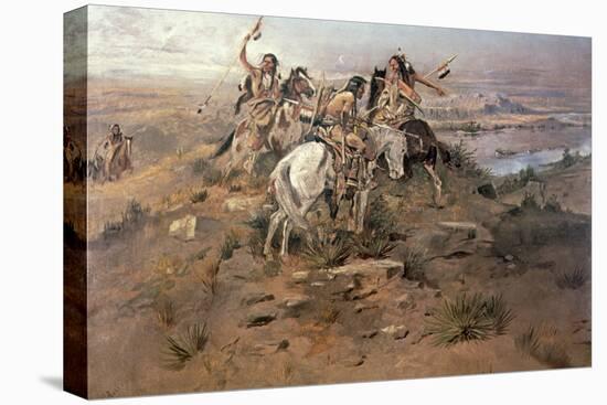 Indians Discovering Lewis and Clark, 1896-Charles Marion Russell-Premier Image Canvas