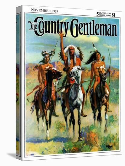 "Indians on Horseback," Country Gentleman Cover, November 1, 1929-Paul Strayer-Premier Image Canvas