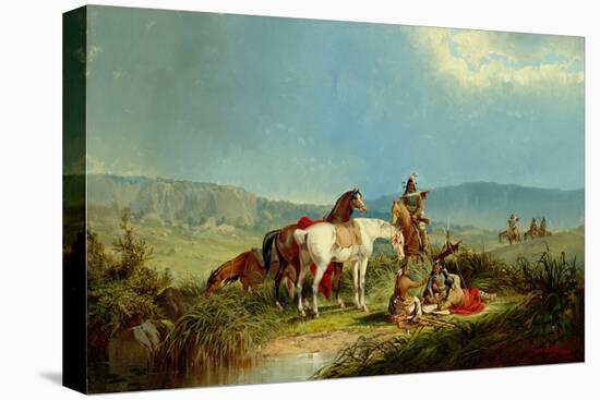 Indians Playing Cards, 1866 (Oil on Canvas)-John Mix Stanley-Premier Image Canvas