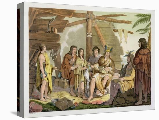 Indians Trading with La Perouse in Canada-G. Bramati-Premier Image Canvas