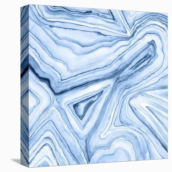Indigo Agate Abstract I-Megan Meagher-Stretched Canvas