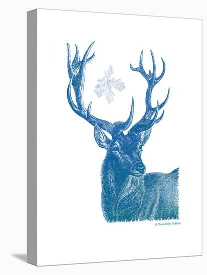 Indigo Deer I-Gwendolyn Babbitt-Stretched Canvas