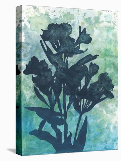 Indigo Floral Silhouette I-Megan Meagher-Stretched Canvas