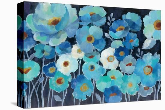 Indigo Flowers-Silvia Vassileva-Stretched Canvas