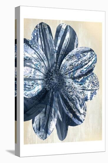 Indigo Marble Bloom 1-Kimberly Allen-Stretched Canvas