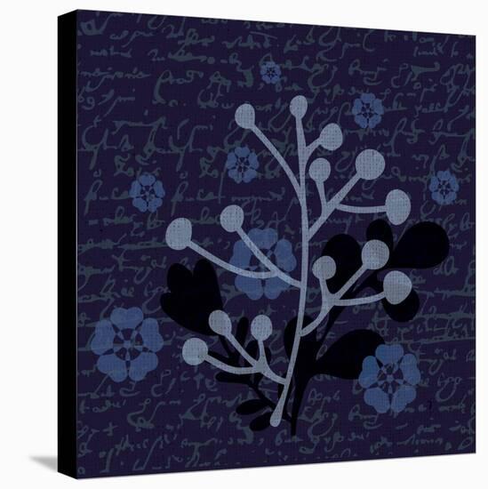 Indigo Olive Branch-Melody Hogan-Stretched Canvas