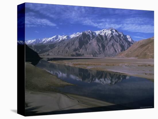 Indus River at Skardu Looking Downstream, Mount Marshakala, 5150M, Baltistan, Pakistan-Ursula Gahwiler-Premier Image Canvas