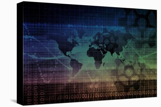 Industrial Background on a Global Map Scale-kentoh-Stretched Canvas