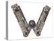 Industrial Metal Alphabet Letter W-donatas1205-Stretched Canvas