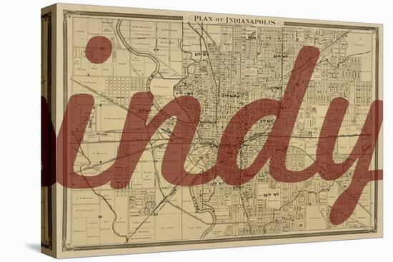 Indy - 1876, Indianapolis - Plan, Indiana, United States Map-null-Premier Image Canvas
