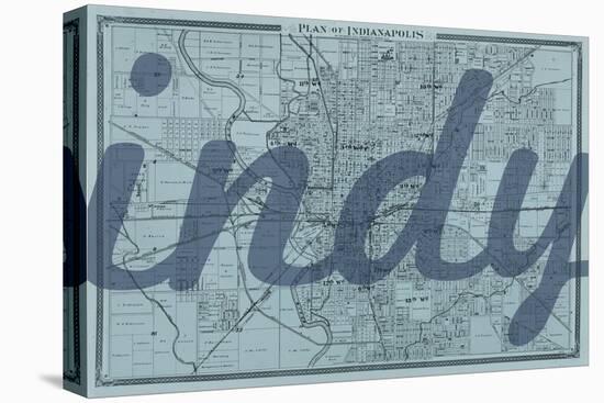 Indy - 1876, Indianapolis - Plan, Indiana, United States Map-null-Premier Image Canvas