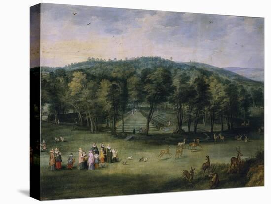 Infanta Isabella Clara Eugenia of Spain in the Parc De Mariemont, First Third of 17th C-Jan Brueghel the Elder-Premier Image Canvas