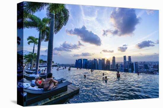 Infinity Pool on Roof of Marina Bay Sands Hotel with Spectacular Views over Singapore Skyline-Fraser Hall-Premier Image Canvas