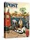 "Inflating Beach Toy," Saturday Evening Post Cover, August 20, 1949-Stevan Dohanos-Premier Image Canvas