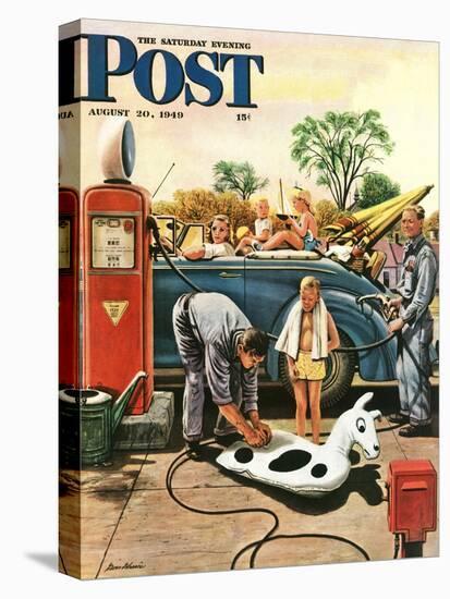 "Inflating Beach Toy," Saturday Evening Post Cover, August 20, 1949-Stevan Dohanos-Premier Image Canvas