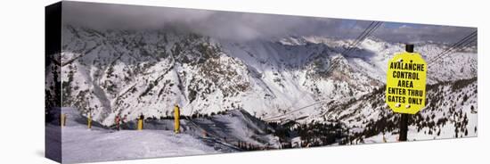 Information Board in a Ski Resort, Snowbird Ski Resort, Utah, USA-null-Premier Image Canvas