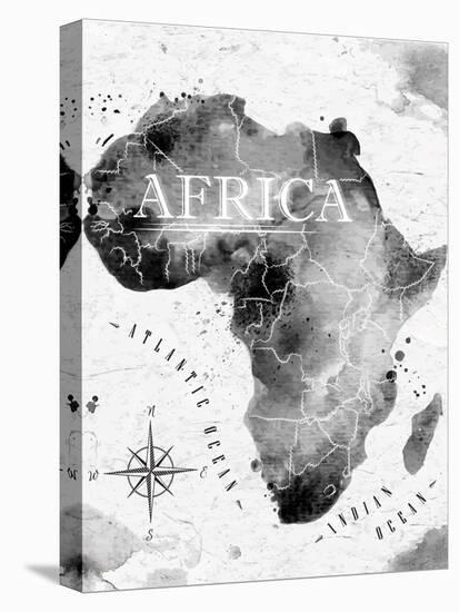 Ink Africa Map-anna42f-Stretched Canvas