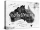 Ink Australia Map-anna42f-Stretched Canvas