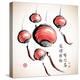 Ink Painting of Chinese Lantern with Greeting Calligraphy-yienkeat-Stretched Canvas