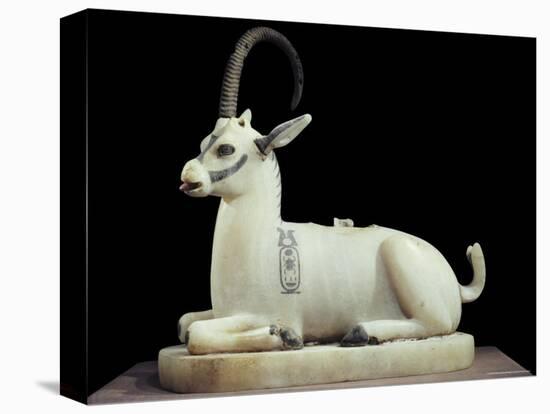 Inlaid Alabaster Unguent Jar in the Form of an Ibex, with One Natural Horn, Egypt, North Africa-Robert Harding-Premier Image Canvas