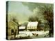 Inn Scene, Seven Miles to New Haven-George Henry Durrie-Premier Image Canvas