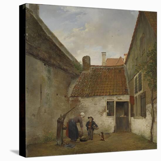 Inner Courtyard, Andreas Schelfhout-Andreas Schelfhout-Stretched Canvas