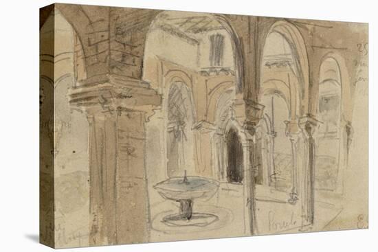 Inner Courtyard of the Monastery of Seville, May 1832-Eugene Delacroix-Premier Image Canvas