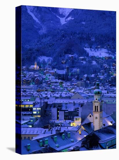 Innsbruck at Night, Austria-Walter Bibikow-Premier Image Canvas