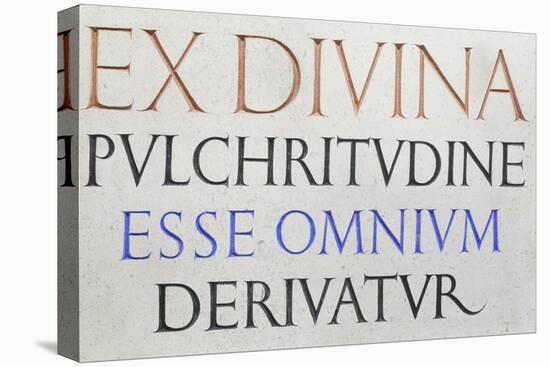 Inscription 'Ex Divina Pulchritudine'-Eric Gill-Premier Image Canvas