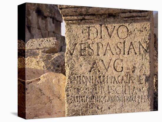 Inscription on Stone in the Great Court, Lebanon, Middle East-Fred Friberg-Premier Image Canvas