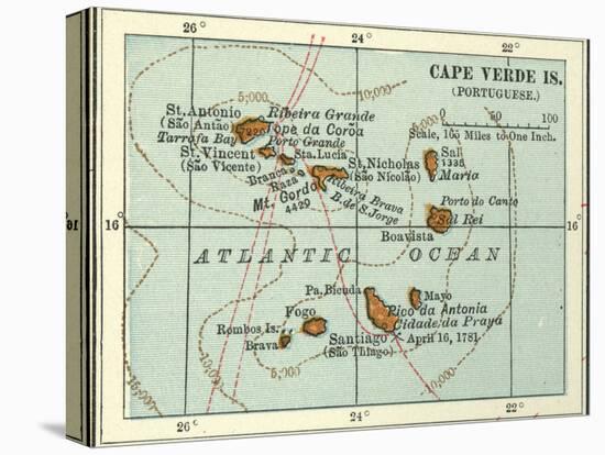 Inset Map of Cape Verde Islands (Portuguese)-Encyclopaedia Britannica-Stretched Canvas