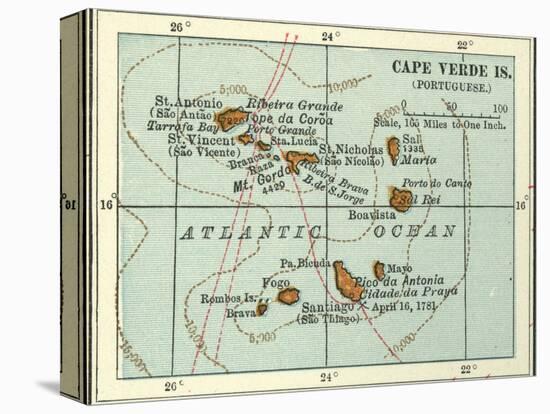 Inset Map of Cape Verde Islands (Portuguese)-Encyclopaedia Britannica-Stretched Canvas