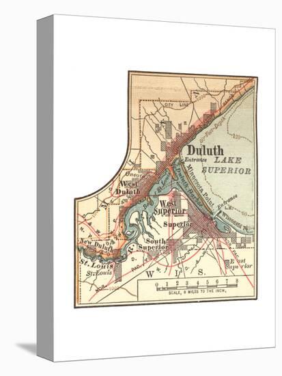 Inset Map of Duluth, Minnesota, 1902. Atlas-Encyclopaedia Britannica-Premier Image Canvas