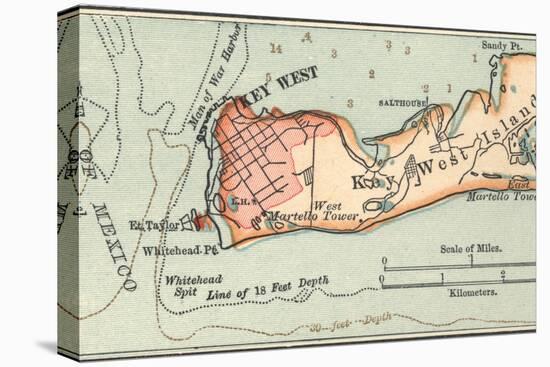 Inset Map of Key West Island, Florida-Encyclopaedia Britannica-Stretched Canvas