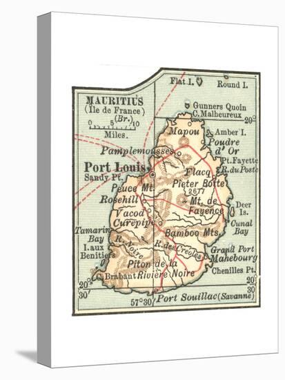 Inset Map of Mauritius (Ile De France) (British)-Encyclopaedia Britannica-Premier Image Canvas