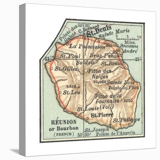 Inset Map of Reunion or Bourbon Island (French)-Encyclopaedia Britannica-Premier Image Canvas