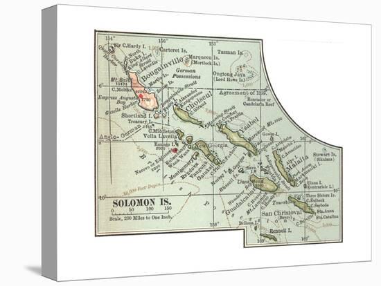 Inset Map of Solomon Islands. Bougainville. South Pacific-Encyclopaedia Britannica-Premier Image Canvas