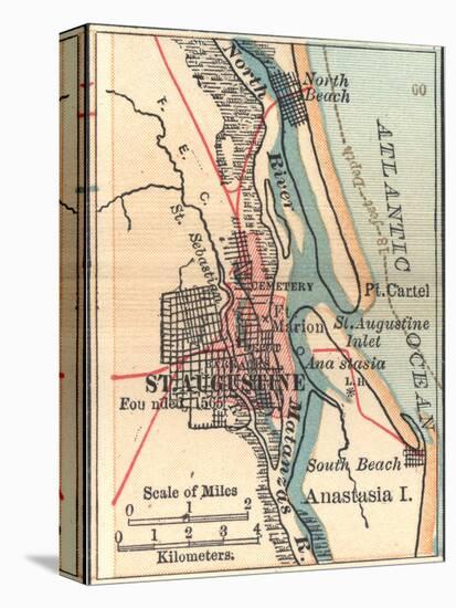 Inset Map of St. Augustine, Florida-Encyclopaedia Britannica-Stretched Canvas