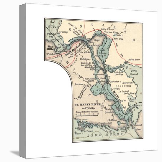 Inset Map of St. Marys River and Vicinity, with Sault Ste-Encyclopaedia Britannica-Premier Image Canvas