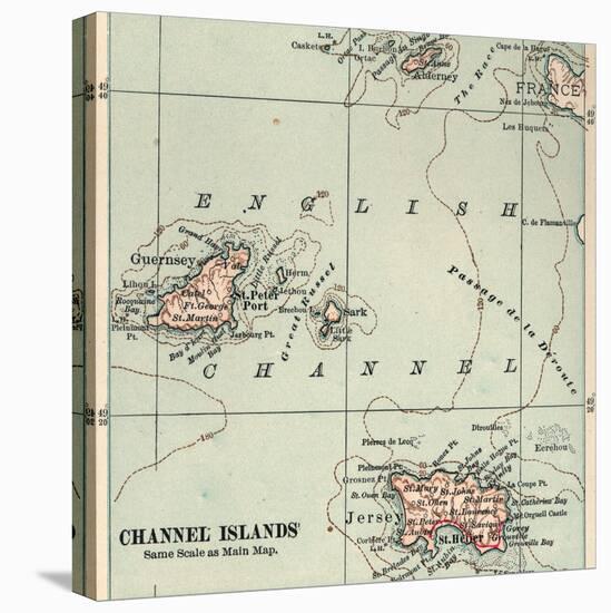 Inset Map of the Channel Islands. Guernsey; Jersey; United Kingdom-Encyclopaedia Britannica-Stretched Canvas