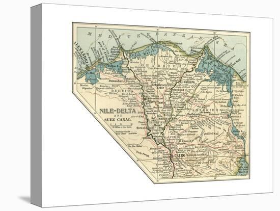 Inset Map of the Nile Delta and Suez Canal. Egypt-Encyclopaedia Britannica-Premier Image Canvas