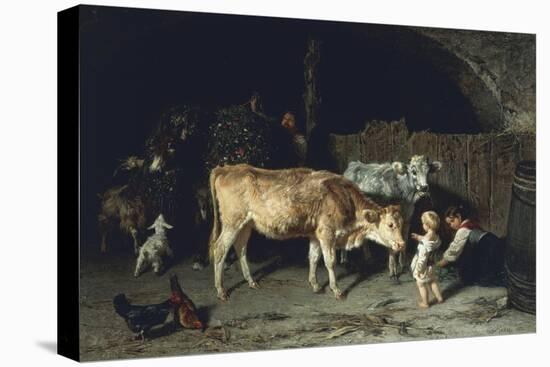 Inside the Barn, 1858-Filippo Palizzi-Premier Image Canvas