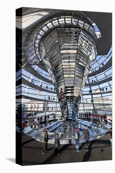 Inside the Dome of the Reichstag Building, Berlin, Germany-null-Stretched Canvas