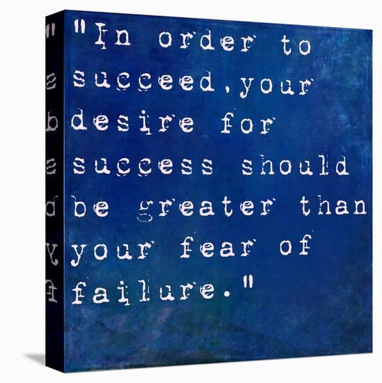 Inspirational Quote By Bill Cosby On Earthy Blue Background-nagib-Stretched Canvas