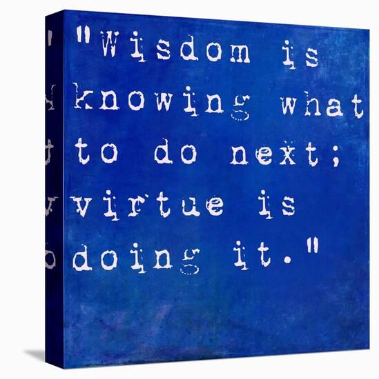 Inspirational Quote By David Star Jordan On Earthy Blue Background-nagib-Stretched Canvas