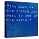 Inspirational Quote By Mahatma Ghandi On Earthy Blue Background-nagib-Stretched Canvas